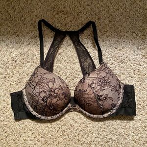 Black & Nude Lace Bra